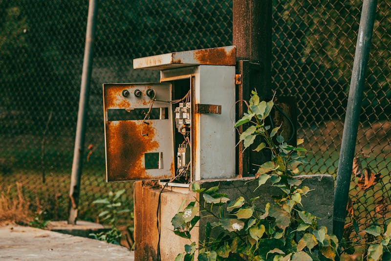 an old electrical panel